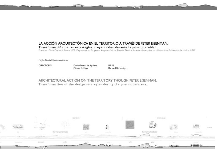 LA ACCIÓN ARQUITECTÓNICA EN EL TERRITORIO A TRAVES DE PETER EISENMAN.